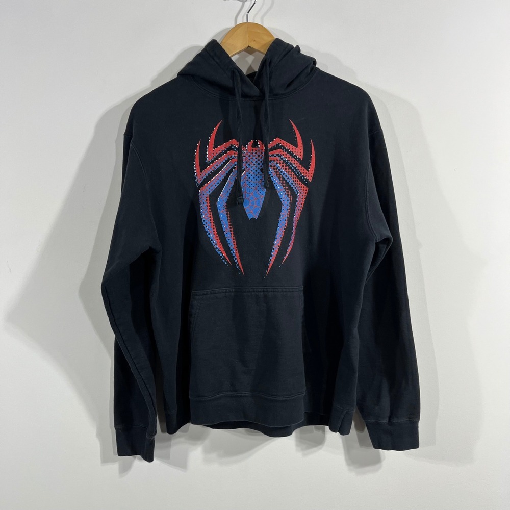 Marvel Port & Company Spider-Man Graphic Hoodie Mens Large Black Streetwear